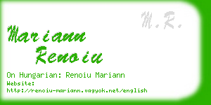 mariann renoiu business card